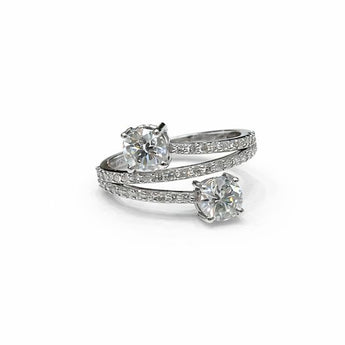 1.50 Carat Round Brilliant Cut Lab-Grown Diamond Open Band Ring