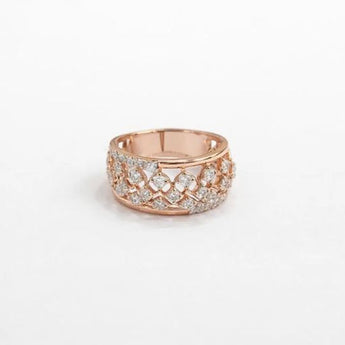 Intricate Floral Lattice Statement Ring