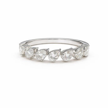 1.09 Carat Pear Cut Diamond Gold Band Ring