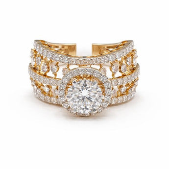 Magnificent 2.5ct Diamond Spiral Cocktail Ring with Marquise Accents