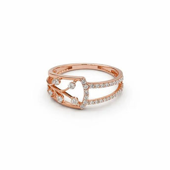 Diamond Floral Heart Statement Ring