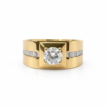 1.35 Carat Lab-Grown Diamond Gold Statement Ring