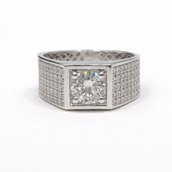 1.65 Carat Square Cut Diamond Statement Ring White Gold