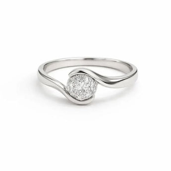 1.04 Carat Real Diamond Solitaire Ring - Solid 14KT White Gold Design