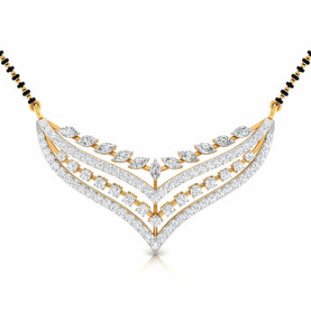 Buy Marquise & Round Cut Diamond Mangalsutra Online | Ivana Jewels Best lab grown diamond jewellery brand