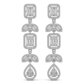 Buy Gold Round Cut Diamond Dangler Earring from Ivana Jewels Best lab grown diamond jewellery brand