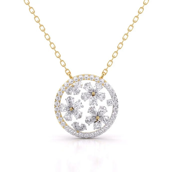 Buy Classic Bloom Diamond Pendant Online from Ivana Jewels Best lab grown diamond jewellery brand