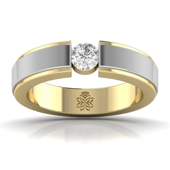 Buy Duo-Tone Diamond Ring for Men from Ivana Jewels Best lab grown diamond jewellery brand