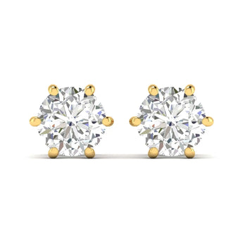 Six-Prong Diamond Stud Earrings Best lab grown diamond jewellery brand