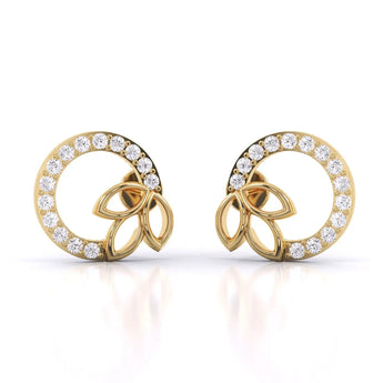 Buy Classic Petal Gold Diamond Earring from Ivana Jewels Best lab grown diamond jewellery brand