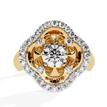 Buy Square Flower Diamond Cocktail Ring at Ivana Jewels Best lab grown diamond jewellery brand