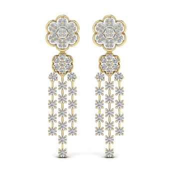 Buy solitaire Round Cut Diamond Dangler Earring from Ivana Jewels Best lab grown diamond jewellery brand