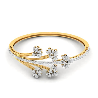 Buy 2 Carat Cluster Diamond Bangle Online from Ivana Jewels Best lab grown diamond jewellery brand