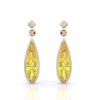 Buy Coloured & Fancy Stone Diamond Dangler Earring from Ivana Jewels Best lab grown diamond jewellery brand