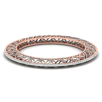Buy Crosshatch Diamond Bangle Online from Ivana Jewels Best lab grown diamond jewellery brand