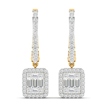 Buy 1 Carat Round Diamond Dangler Earring from Ivana Jewels Best lab grown diamond jewellery brand