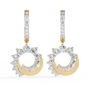 Buy 1 Carat Gold Moon Diamond Dangler Earring from Ivana Jewels Best lab grown diamond jewellery brand
