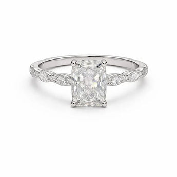 2.8 Carat Diamond Engagement Ring featuring a Large Radiant Center
