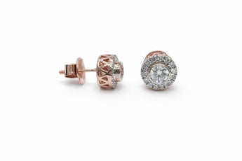 Classic Round Diamond Halo Earrings