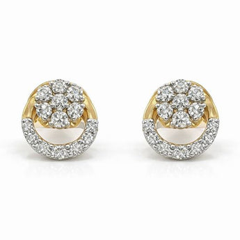 Luxury Round Cluster Diamond Stud Earrings