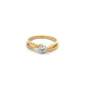 Diamond Solitaire Ring in 14K Yellow Gold