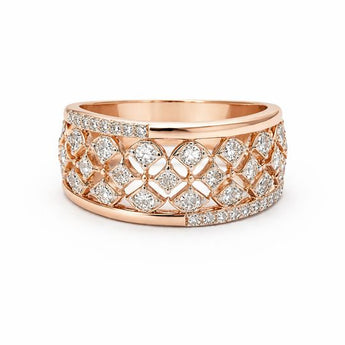 Intricate Floral Lattice Statement Ring