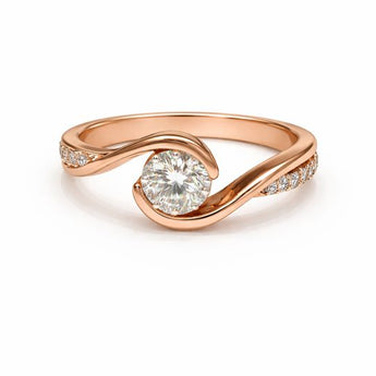 Swirl Lab-Grown Diamond Rose Gold Ring