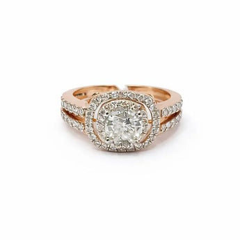 1.65 Carat Lab-Grown Diamond Halo Rose Gold Ring