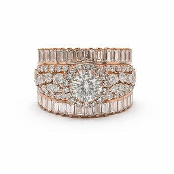 14KT Yellow Gold 4.25 Carat Diamond Grand Halo Ring