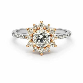 1.68 Carat Diamond Ring with Round Center and Side Stones
