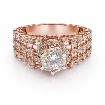 2 Carat Diamond Multi-Row Pave Statement Ring