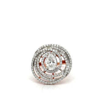 Luxury 1.09 Carat Oval Diamond Ring in Rose Gold