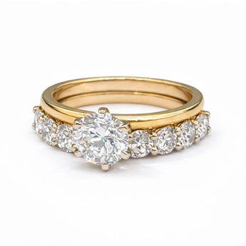 1.92 Carat Diamond Half Eternity Band Ring in Polished Yellow Gold