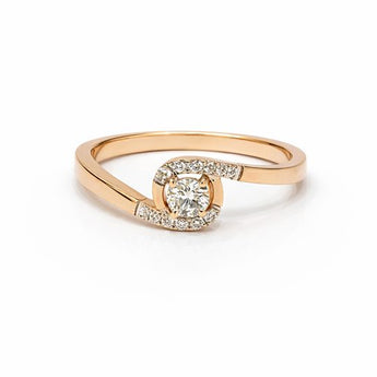 Square Halo Diamond Gold Ring for Women