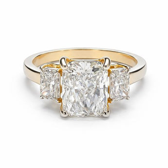 6 Carat Radiant Cut Diamond Trilogy Ring for Women