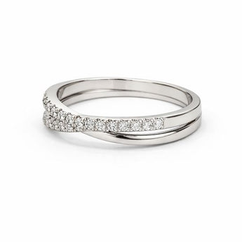 Minimalist Diamond Arc Band Ring