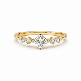 Elegant Round Brilliant Diamond Double Band Ring