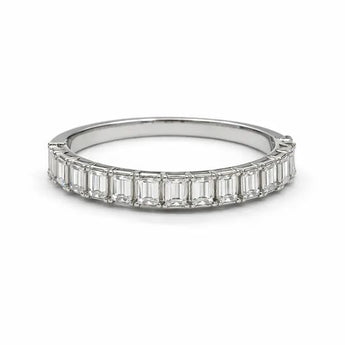 Premium White Gold Emerald Cut Diamond Anniversary Band