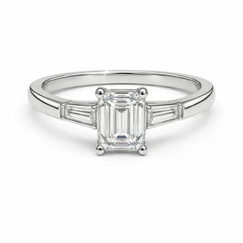 Premium White Gold Emerald Cut Diamond Anniversary Band