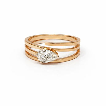 1.03 Carat Pear Shaped Diamond Multi-Band Ring