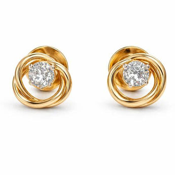 Modern Twisted Infinity Diamond Studs