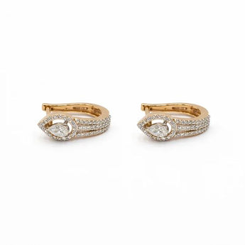 Pear Diamond Pavé Hoop Earring