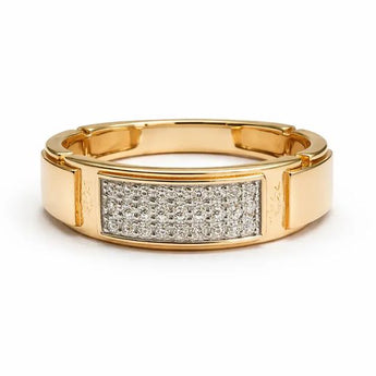 Men's Ring with Triple-Row Pave Setting