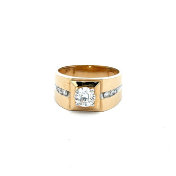 1.28 Carat Lab-Grown Diamond Gold Statement Ring