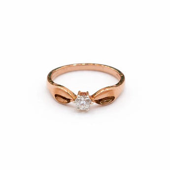 Minimalist Diamond Rose Gold Dainty Solitaire Ring