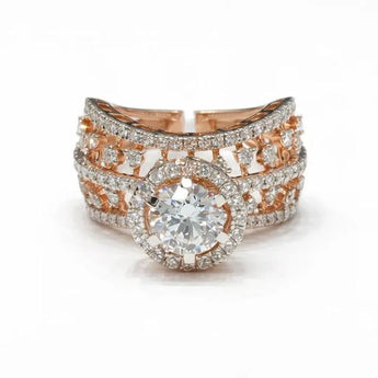 Stunning 2.61 Carat Diamond Pavé Heart Promise Ring