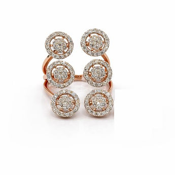 1 Carat Diamond Ring with Double Pavé-Set Rows
