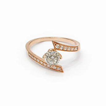Chic Rose Gold Diamond Ring with Open Adjustable Band