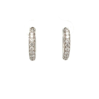 Rectangular Baguette and Round Diamond Cluster Halo Stud Earrings
