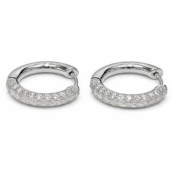 Modern Minimalist Gold Diamond Hoop Earrings